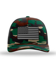 American Flag PVC Black Patch Snapback Hats