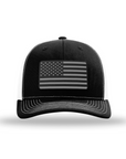 American Flag PVC Black Patch Snapback Hats