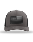 American Flag PVC Black Patch Snapback Hats