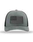 American Flag PVC Black Patch Snapback Hats