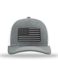 American Flag PVC Black Patch Snapback Hats